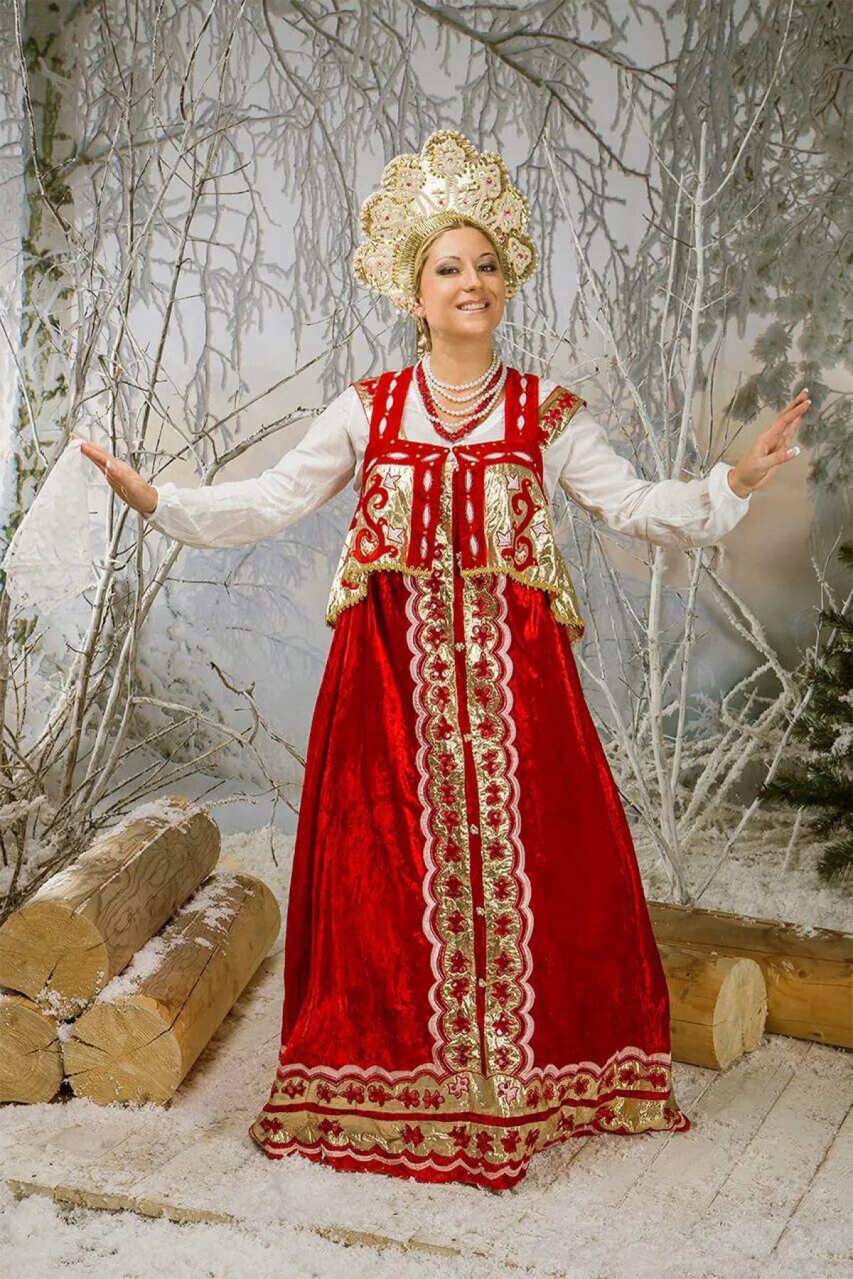 Girls in Slavic costumes in Jinan